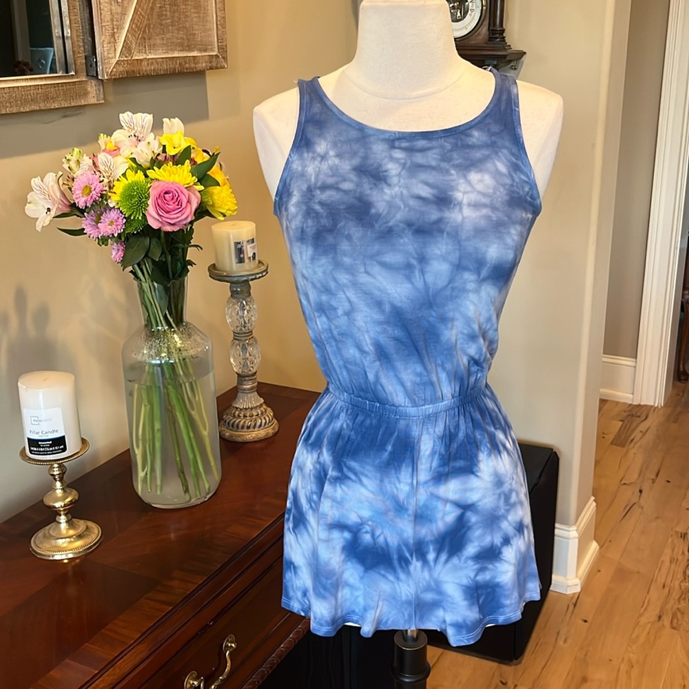 Comfy Blue Tie Dye Romper Womens XS New